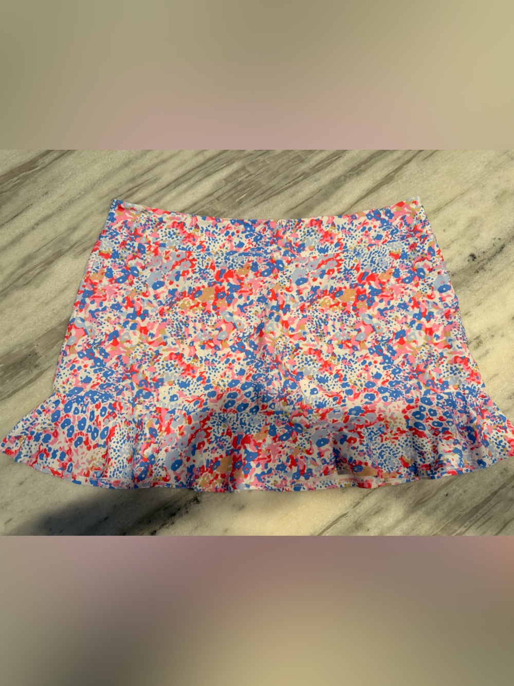 Jude Connally Multicolor Abstract Print Skort in Pink, Blue & Coral